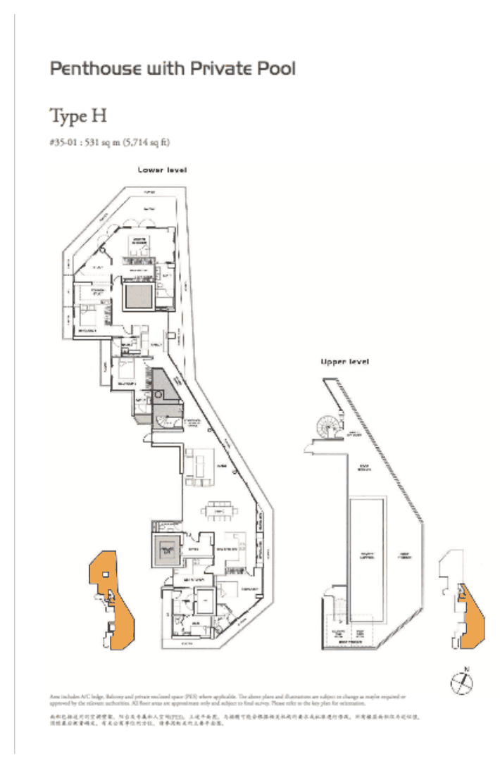Type H · Penthouse with Private Pool · 5,714 sqft